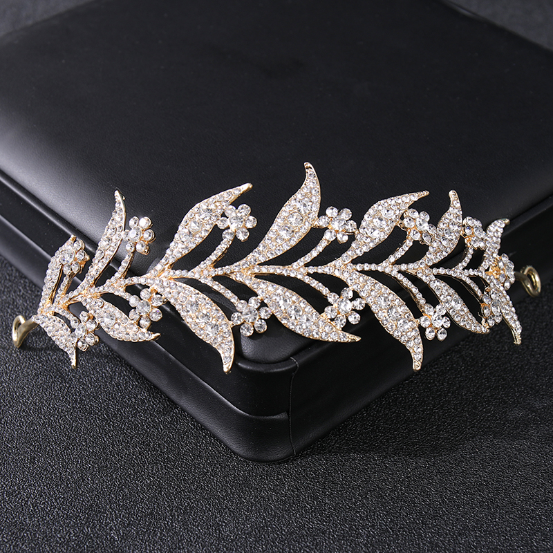 Luxury Silver Crystal Leaf Vine Tiara 