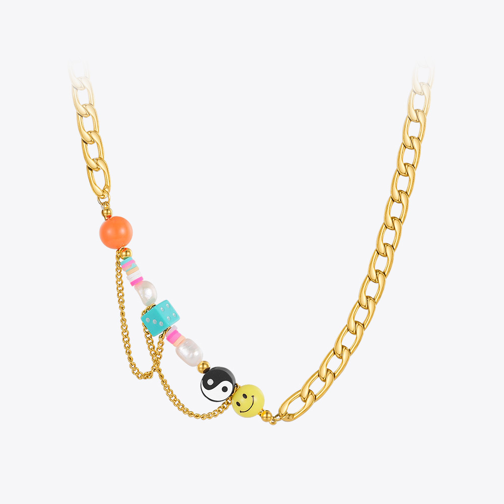 ENFASHION Smile Accessories Necklace For Women Gold Color Necklaces Choker Colar Feminino Stainless Steel Fashion Jewelry P3270 
