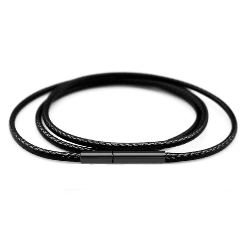 Japan Korean Black Leather Rope Necklace Women Black Tube Necklace Woman Neck Collar Chain Necklace Choker Clavicle 1mm 2mm 3mm