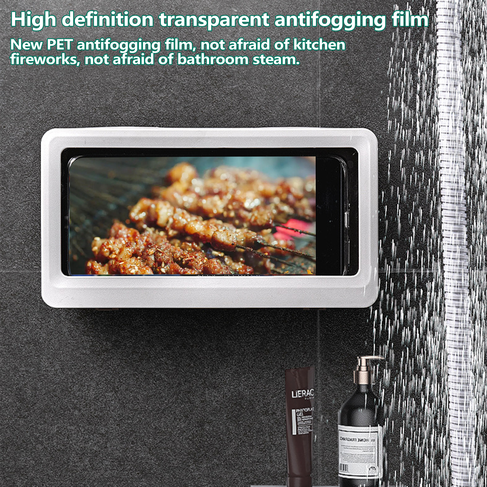 Liner Tablet Or Phone Holder Waterproof Case Box Wall Mounted All Covered Mobile Phone Shelves Self-Adhesive Shower Accessories