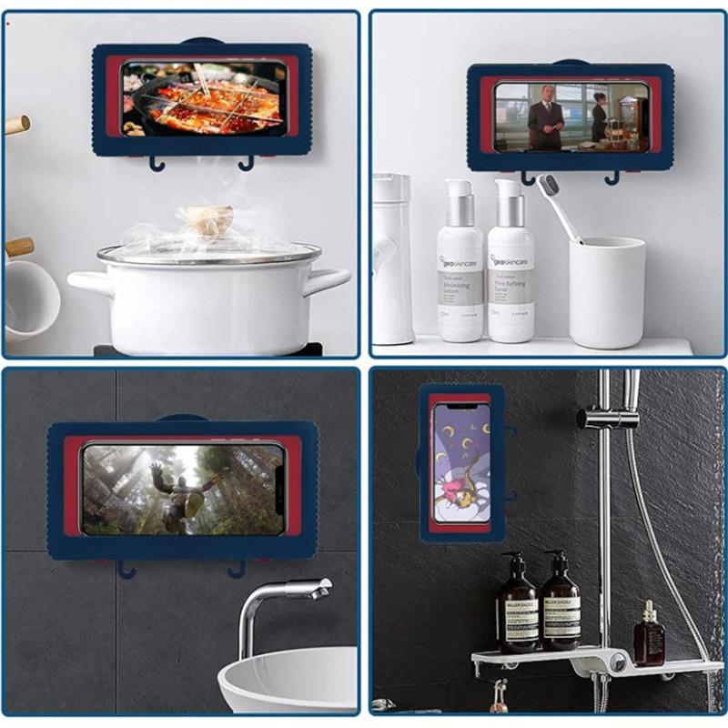 Liner Tablet Or Phone Holder Waterproof Case Box Wall Mounted All Covered Mobile Phone Shelves Self-Adhesive Shower Accessories 