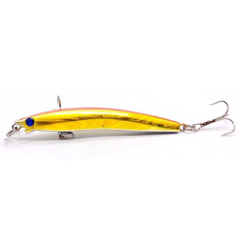 8cm Topwater Minnow Fishing Lure with 3D Eyes and Dual Hooks 
