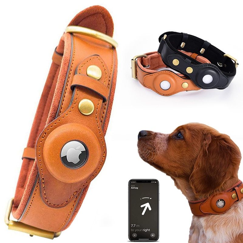 Adjustable AirTag Pet Collar with Reflective Design 
