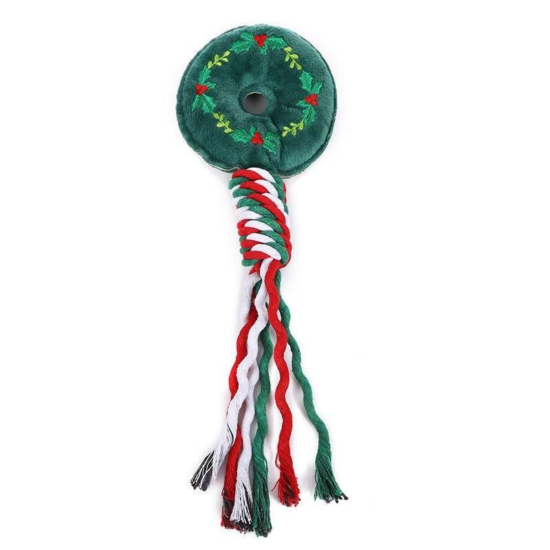 Christmas-Themed Dog Rope Toy for Teeth Cleaning and Play 