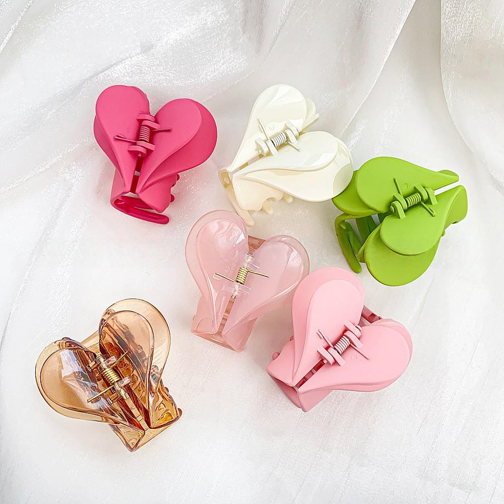 Colorful Double Layer Heart Hair Claw 