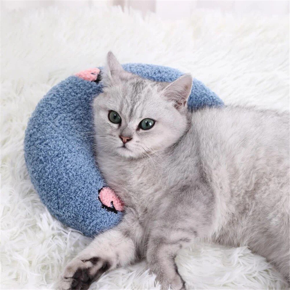 Comfy U-Shape Plush Pillow for Cats & Small Dogs 