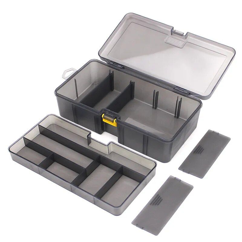 Compact Double Layer Fishing Tackle Box 