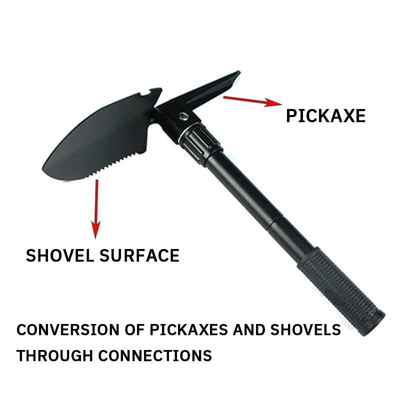 Compact Multipurpose Military-Grade Folding Shovel & Pickaxe for Outdoor Adventures 