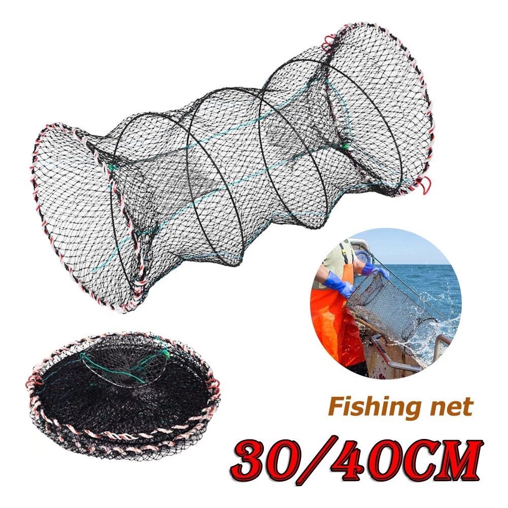 Compact & Versatile Folding Fishing Net - Portable 40x88cm Crab and Crayfish Trap 