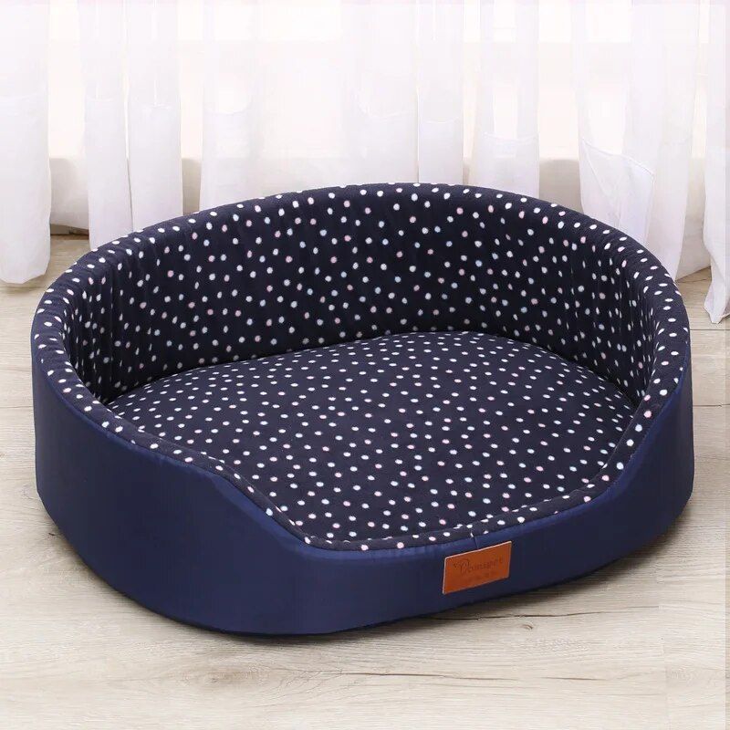 Cozy Dot-Patterned Pet Bed Color: Dark Blue Size: S|M|L 