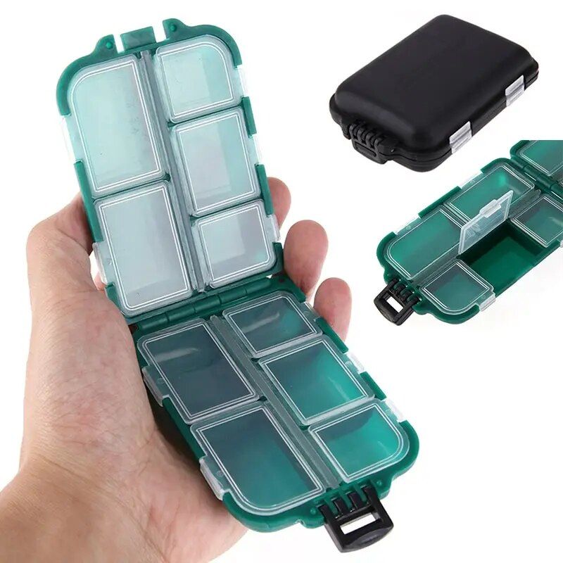 Double-Sided 10-Compartment Fishing Tackle Box 