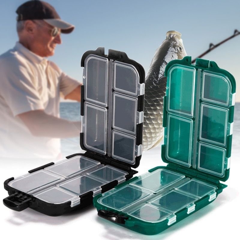 Double-Sided 10-Compartment Fishing Tackle Box 