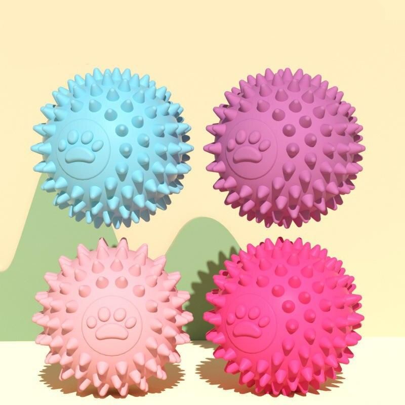 Durable Chew Ball for Dogs - Colorful TPR Teeth-Cleaning Toy 