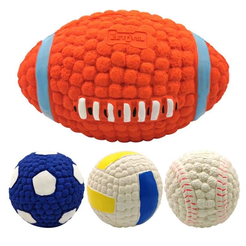 Durable Latex Squeaky Dog Ball Toys - Interactive Chew Toy for All Dog Sizes 
