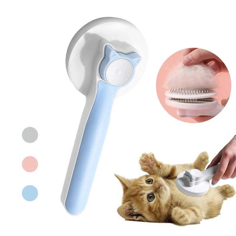 Efficient Self-Cleaning Slicker Brush for Cats and Dogs - Perfect for Tangled Fur 