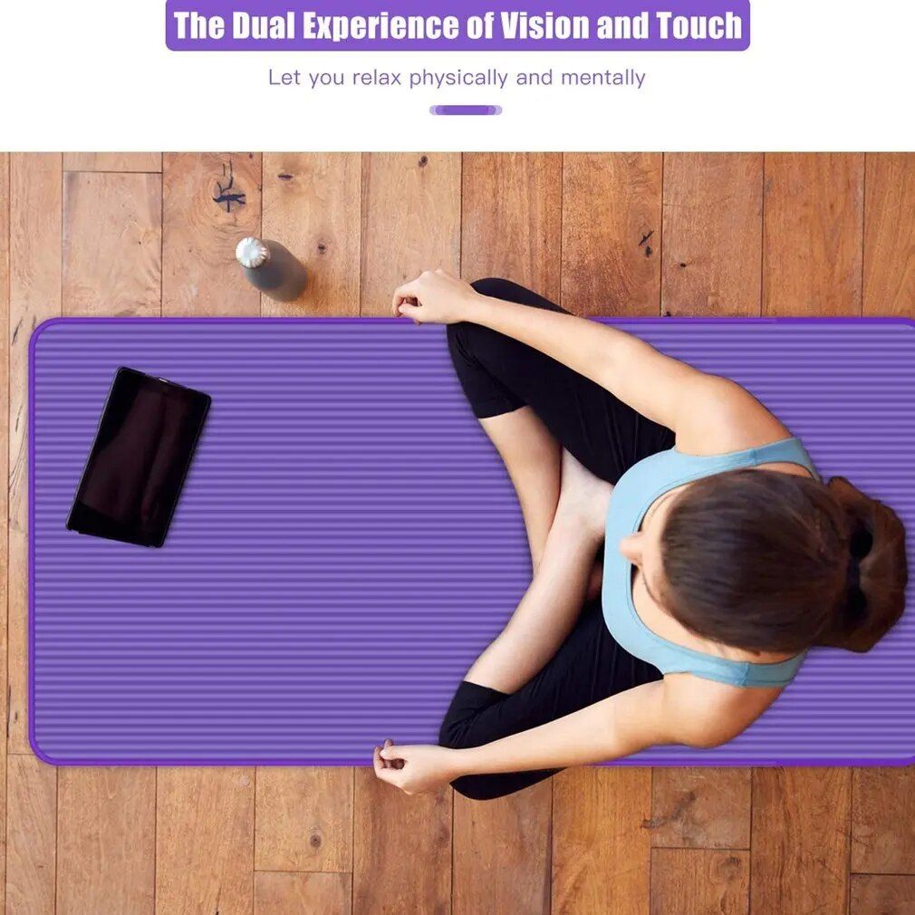 Extra Thick 10mm Anti-Slip Yoga Mat – Ideal for Home Fitness, Pilates & Gym Workouts 