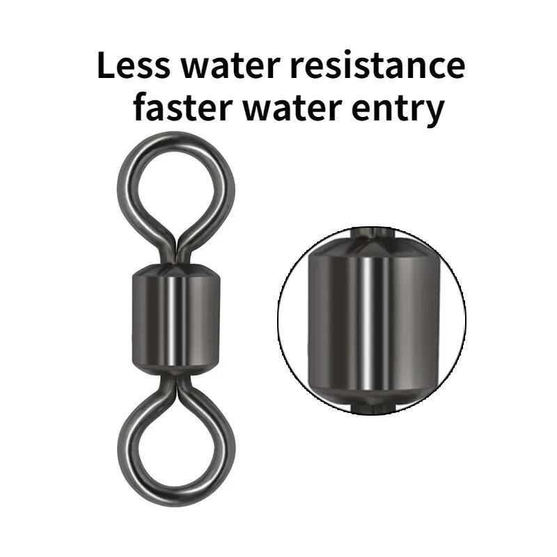 High-Strength Stainless Steel Fishing Swivels with Safety Snap 