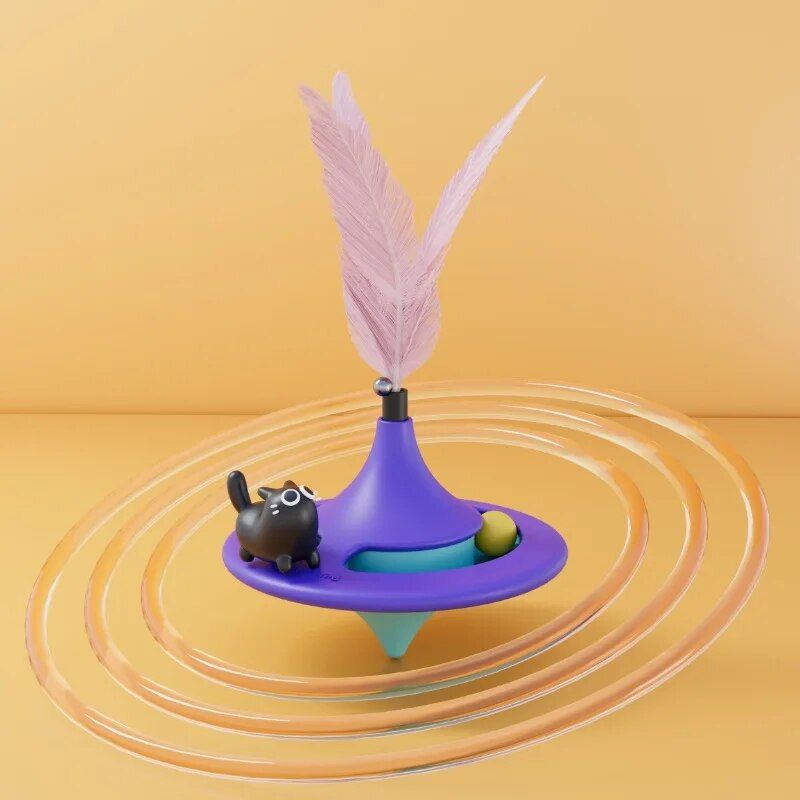 Interactive Gyroscopic Feather Cat Toy 