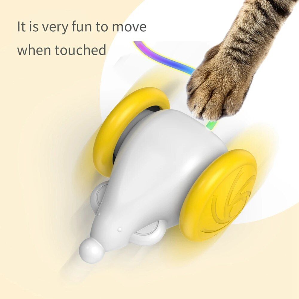 Interactive USB Rechargeable Cat Toy with Smart Standby & Dazzling Light Features 