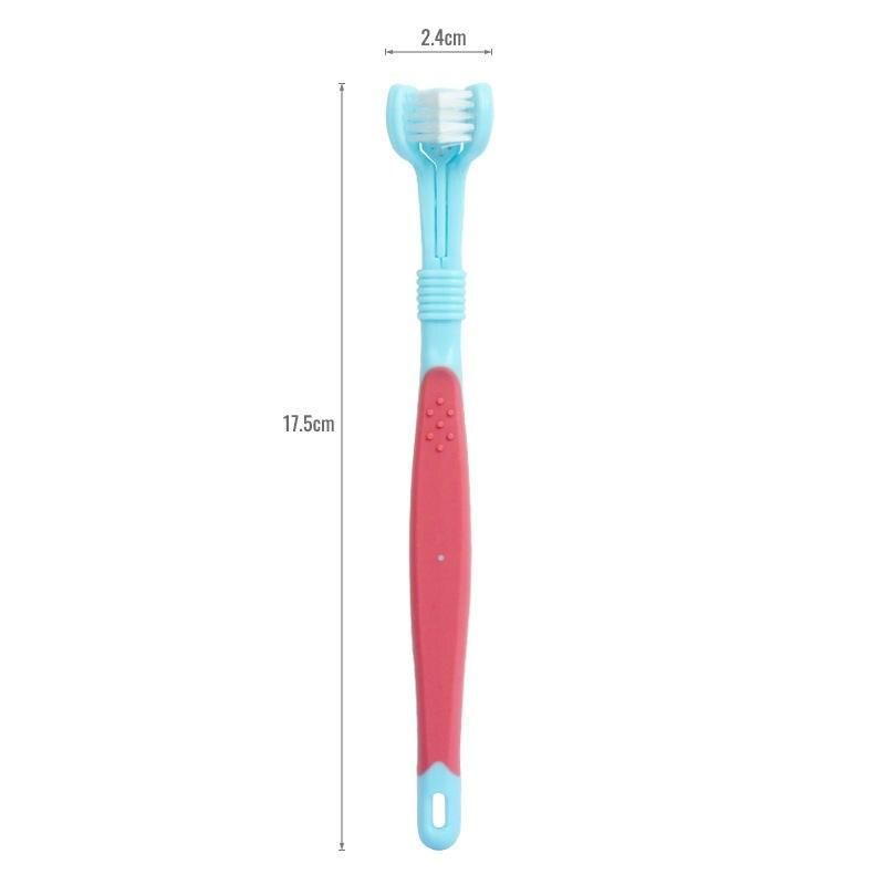 Multi-Angle Pet Toothbrush for Dogs & Cats Color: Blue 