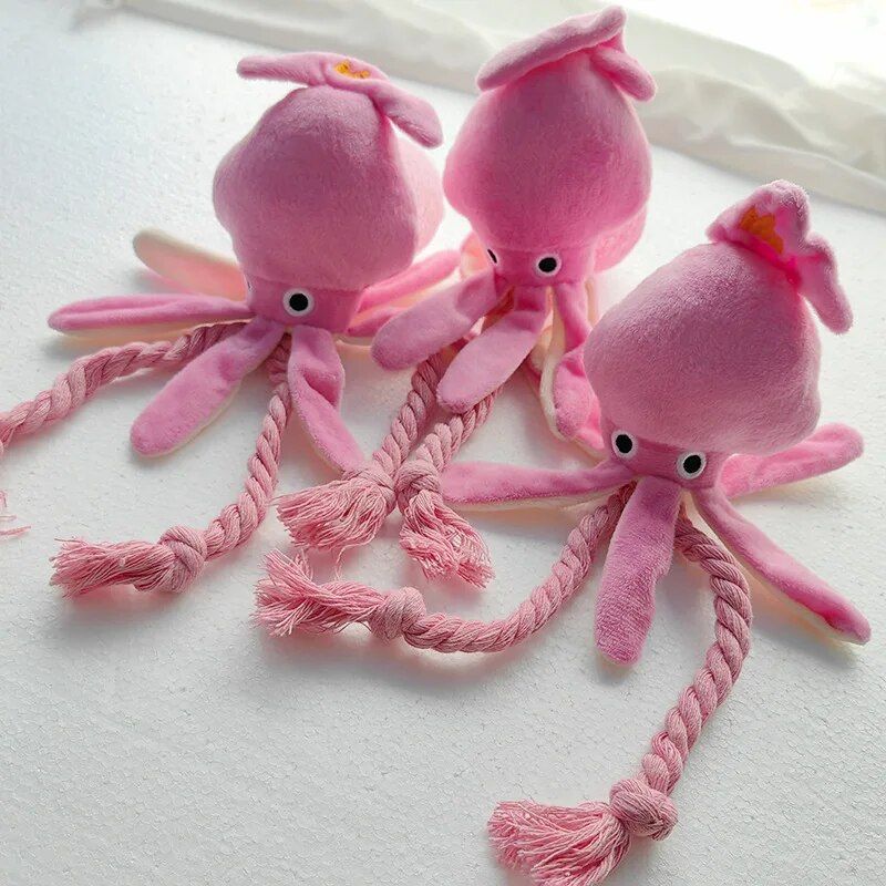 Octopus Plush Dog Toy 