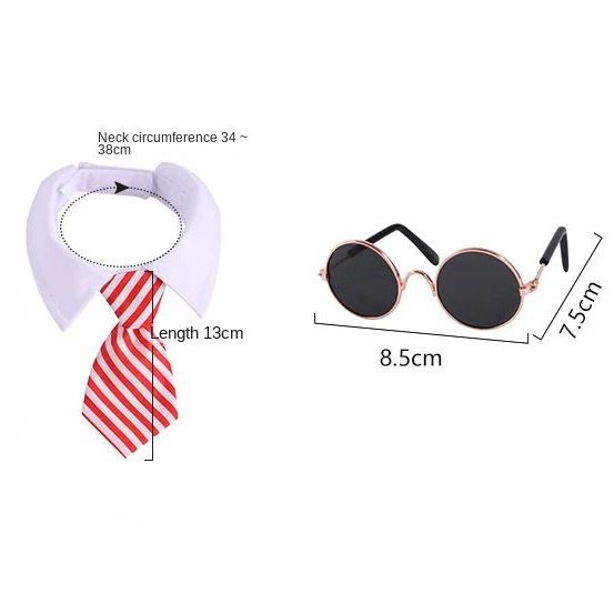 Pet Costume Set Tie & Sunglasses 