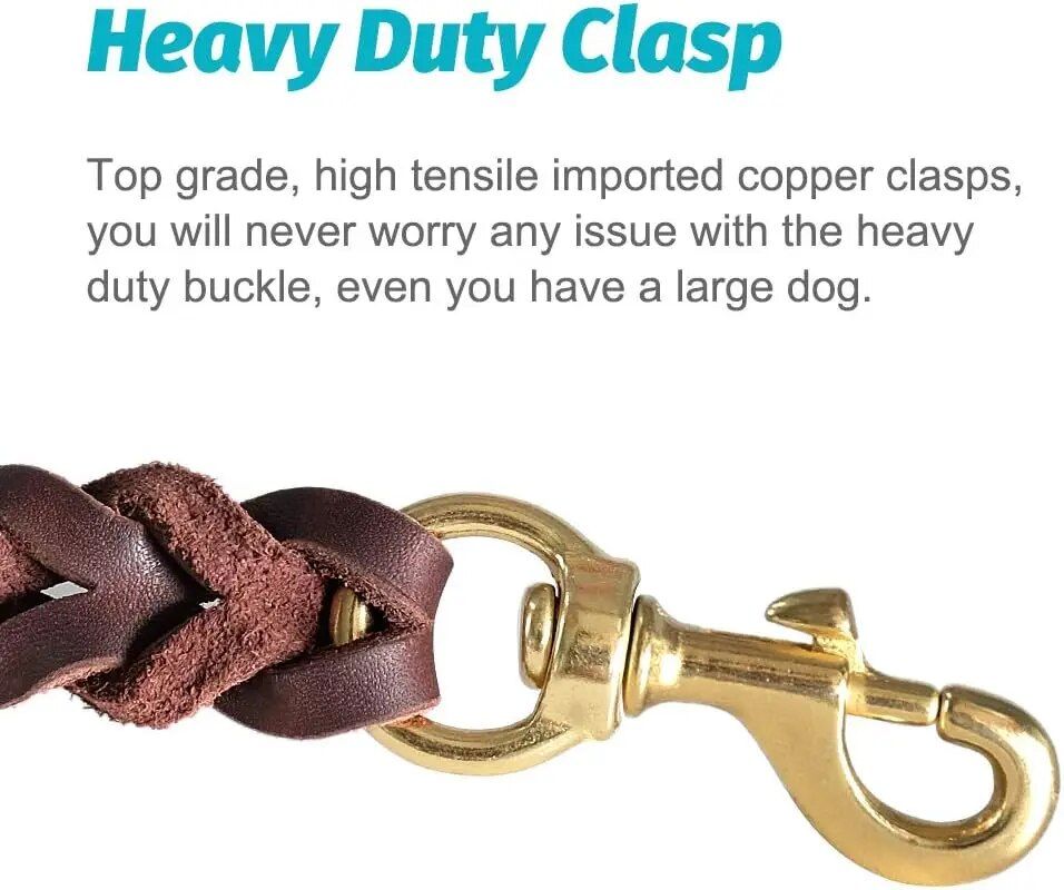 Premium Braided Leather Dog Leash 