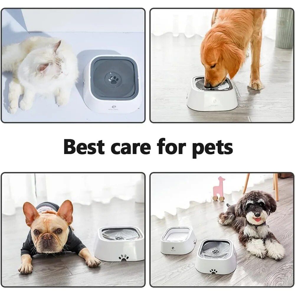 Spill-Proof & Non-Wetting 1.5L Pet Water Bowl 