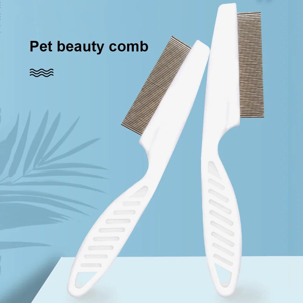 Ultimate Pet Shedding & Flea Comb - Stainless Steel Grooming Tool for Dogs and Cats 