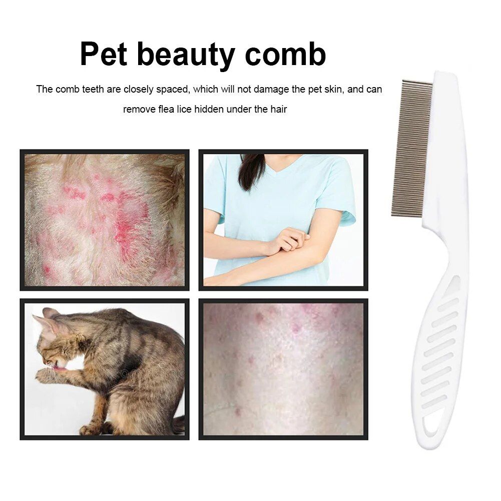 Ultimate Pet Shedding & Flea Comb - Stainless Steel Grooming Tool for Dogs and Cats 