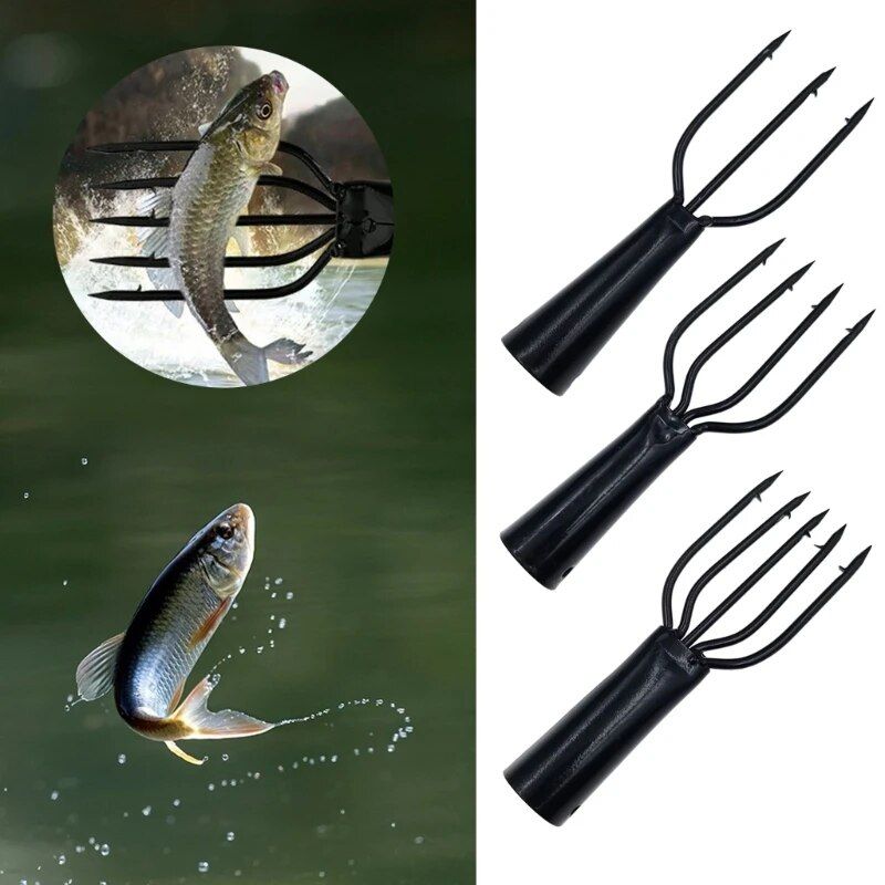 Versatile Spring Steel Fishing Harpoon - 3/4/5 Prong Fishing Fork Gaff 