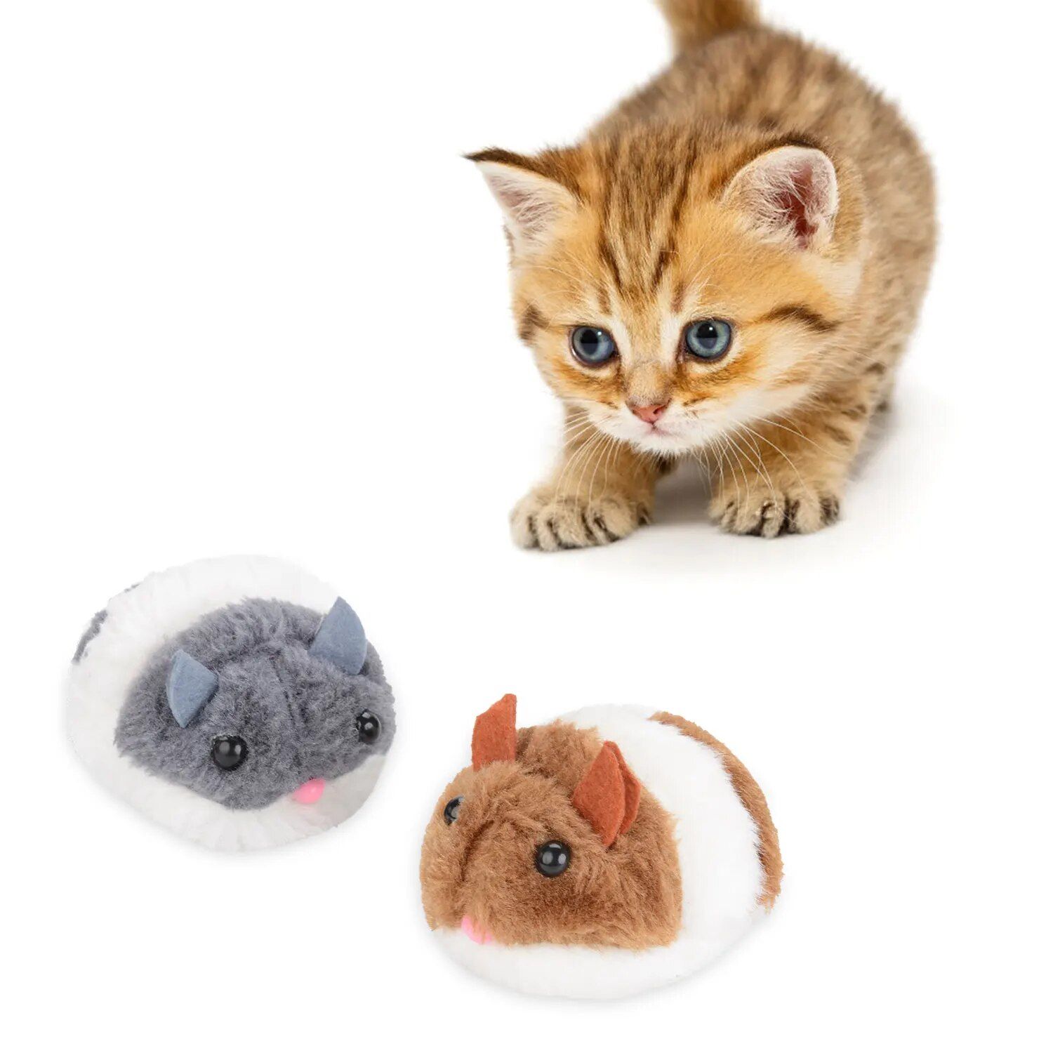 Vibrant Mice Shaped Plush Cat Toy 