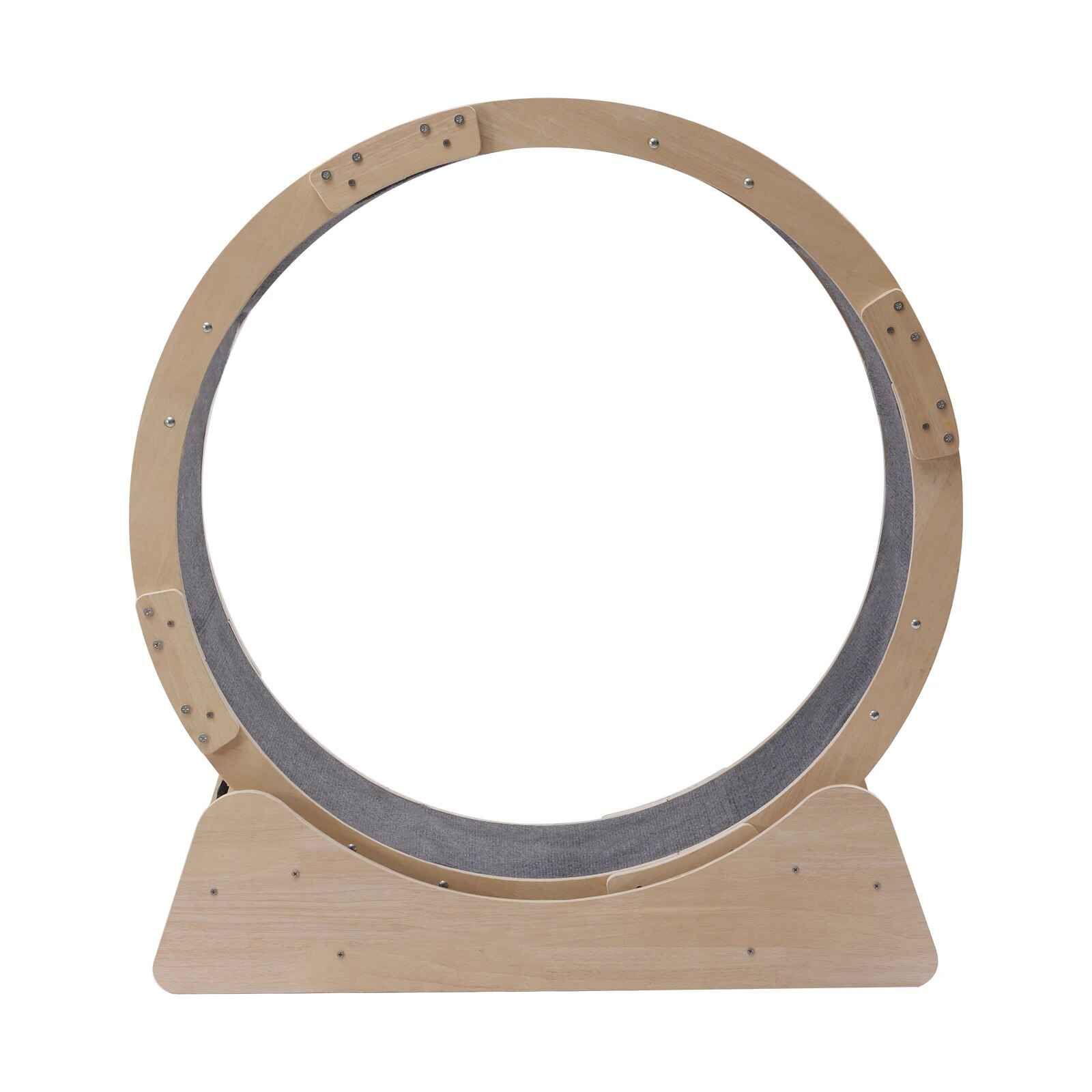 Wooden Round Cat Exercise Wheel All-Natural & Stylish 