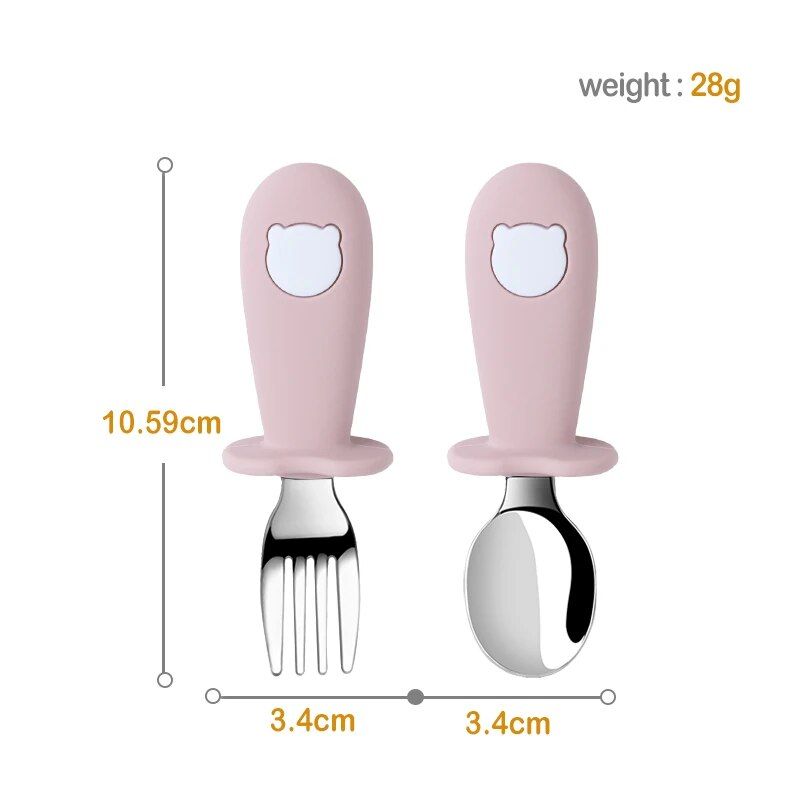 2PC/Set Baby Silicone Tableware 
