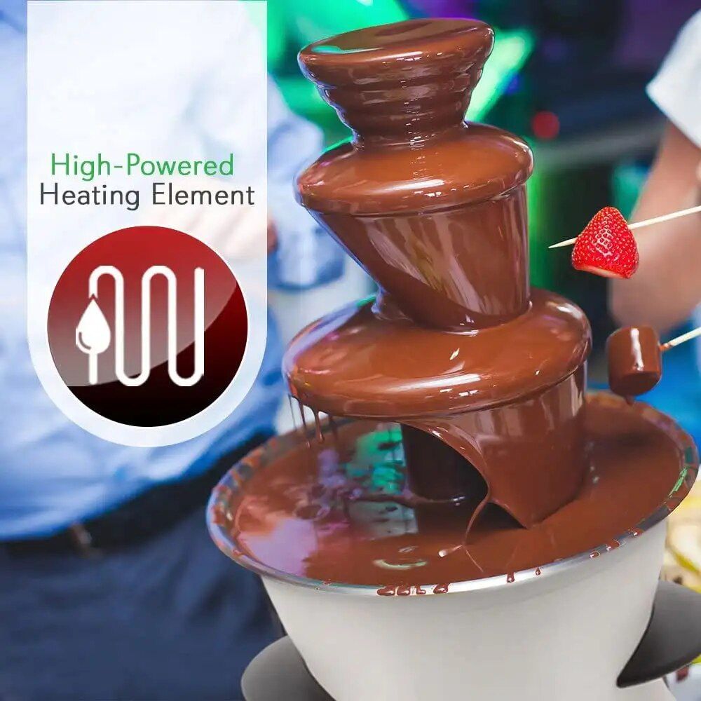 3-Tier Electric Chocolate Fondue Fountain for Parties and Events 