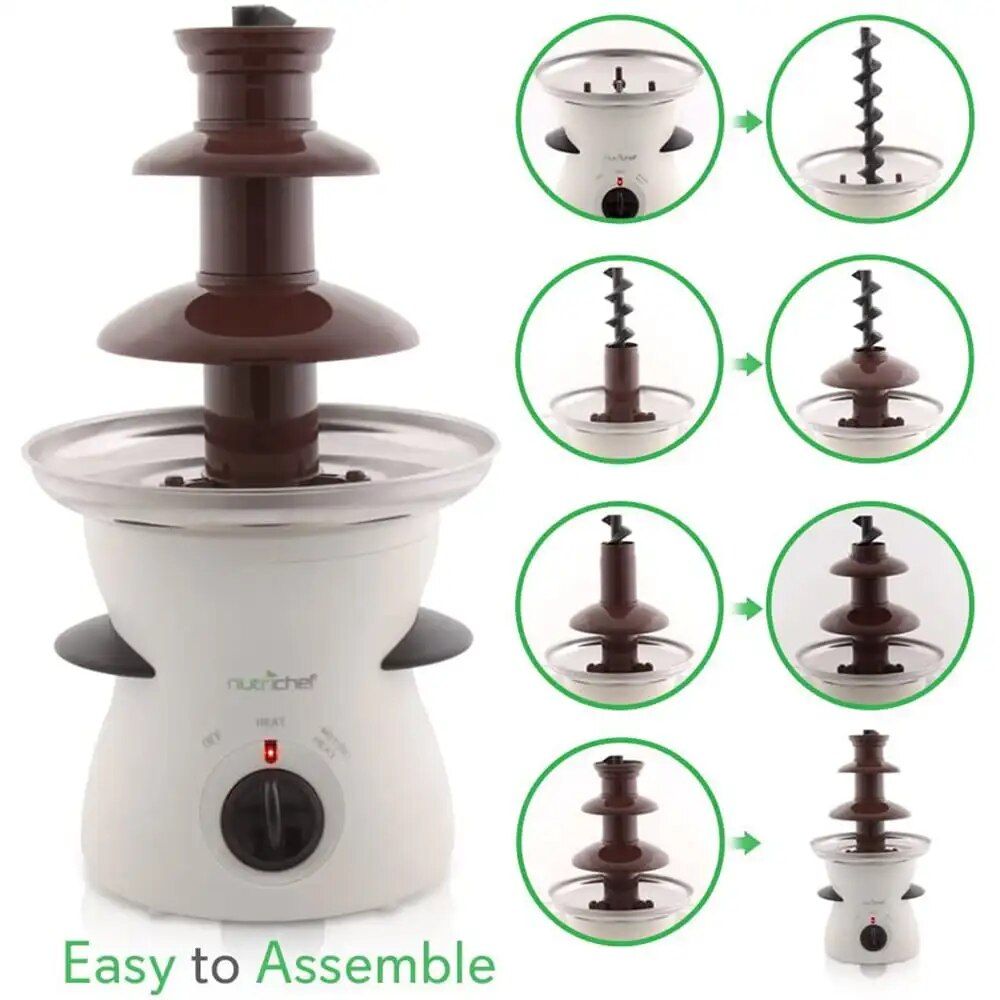 3-Tier Electric Chocolate Fondue Fountain for Parties and Events 