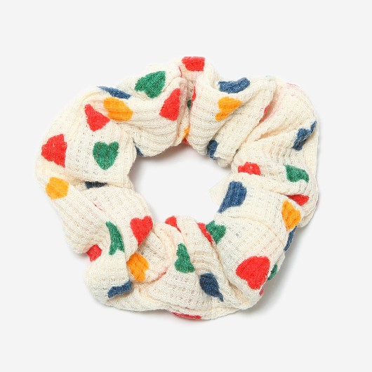 Colorful Heart Print Elastic Scrunchie Hair Bands 