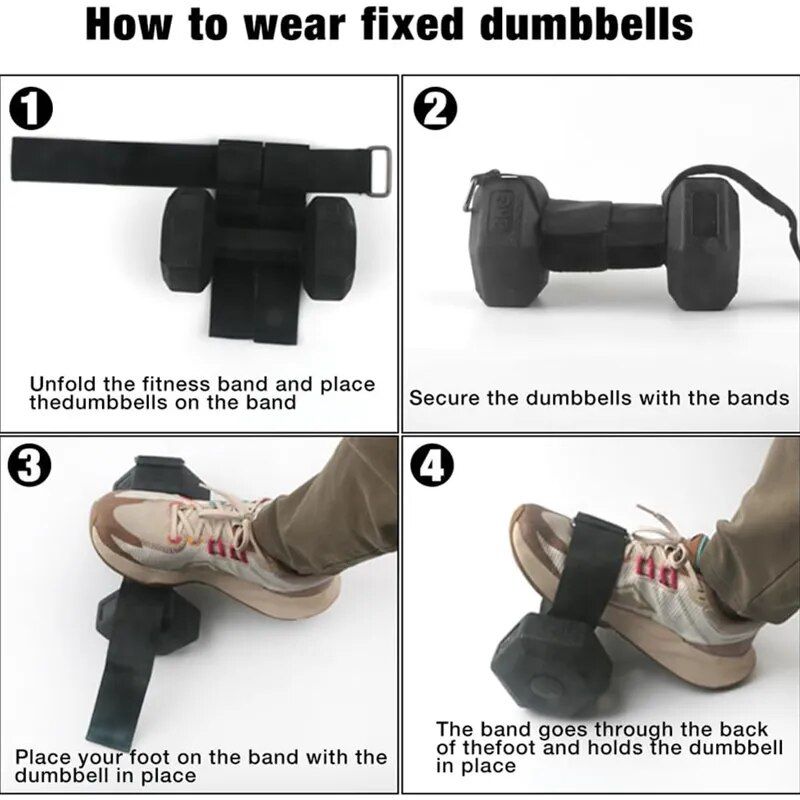 Compact Ankle Strap Dumbbell Weight Bands for Leg and Tibialis Training 