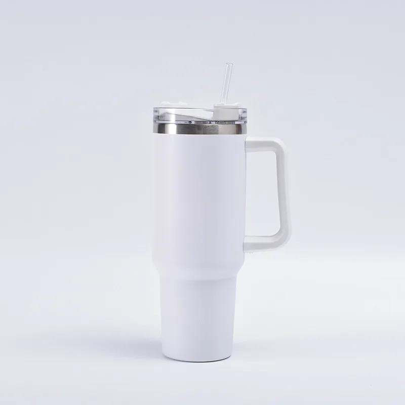 Drinkware 40Oz Mug Tumbler Flowstate Stanley Quencher 1200Ml Stanley Cup Stainless Steel Vacuum Insulated Tumbler Ice Coffee Cup Color: white 