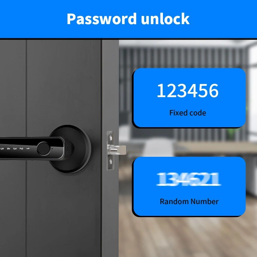 Smart 4-in-1 Fingerprint Door Lock with App Control & Key Access 