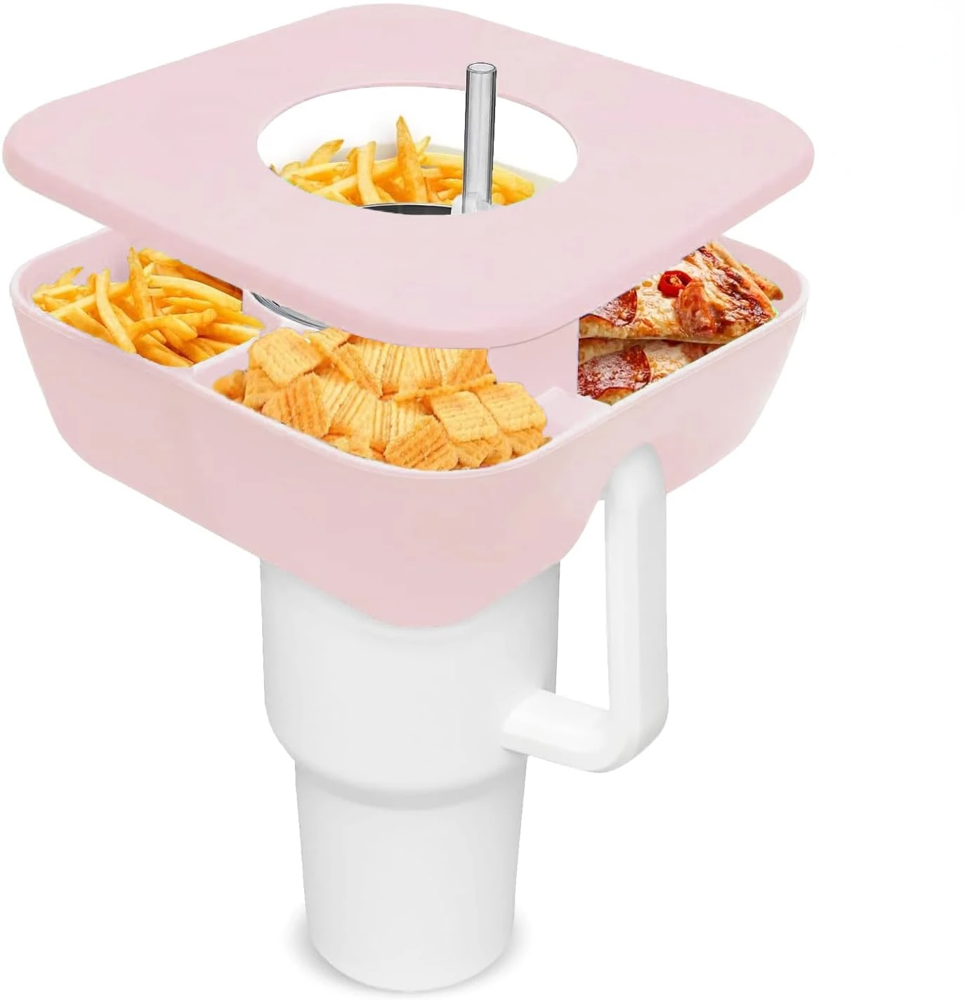 Snack Bowl for Stanley Cup,Reusable Tray for Tumbler Snack Snack Tray for Candy,Appetizer,Nuts,Popcorn,Cup Holder for Outdoor