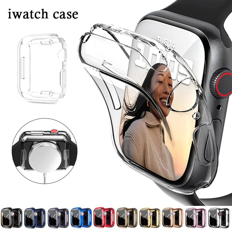 Universal TPU Bumper Case with Screen Protector for Smartwatch - Fits Multiple Sizes & Series 