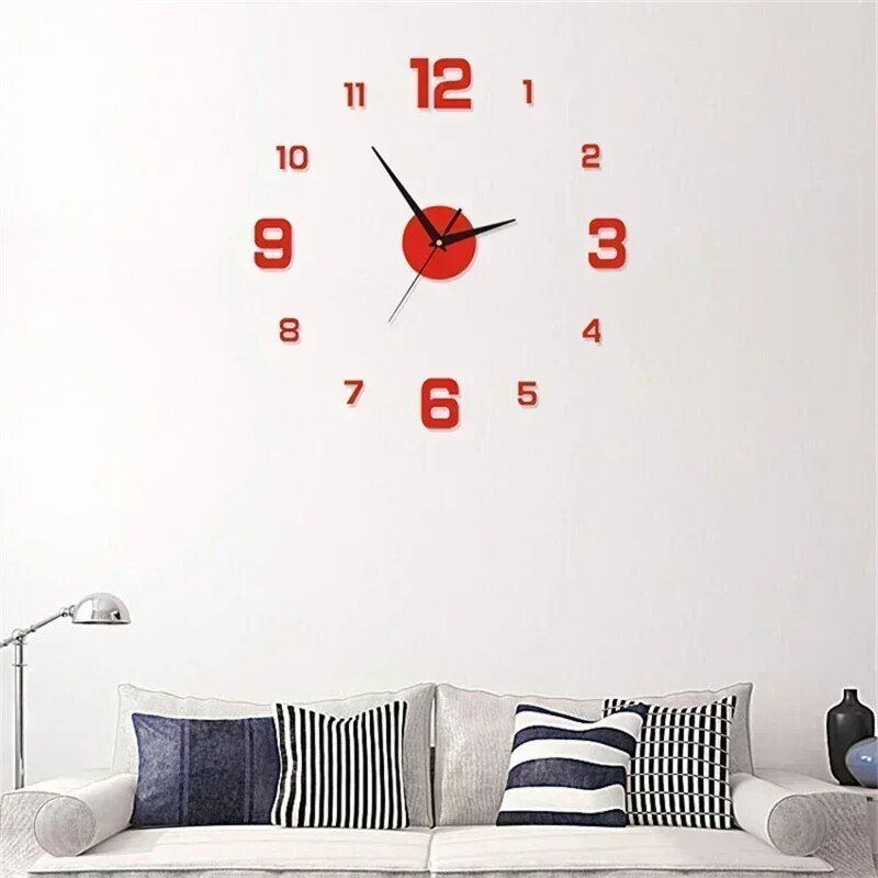 Wall Clock for Home Color: Red 